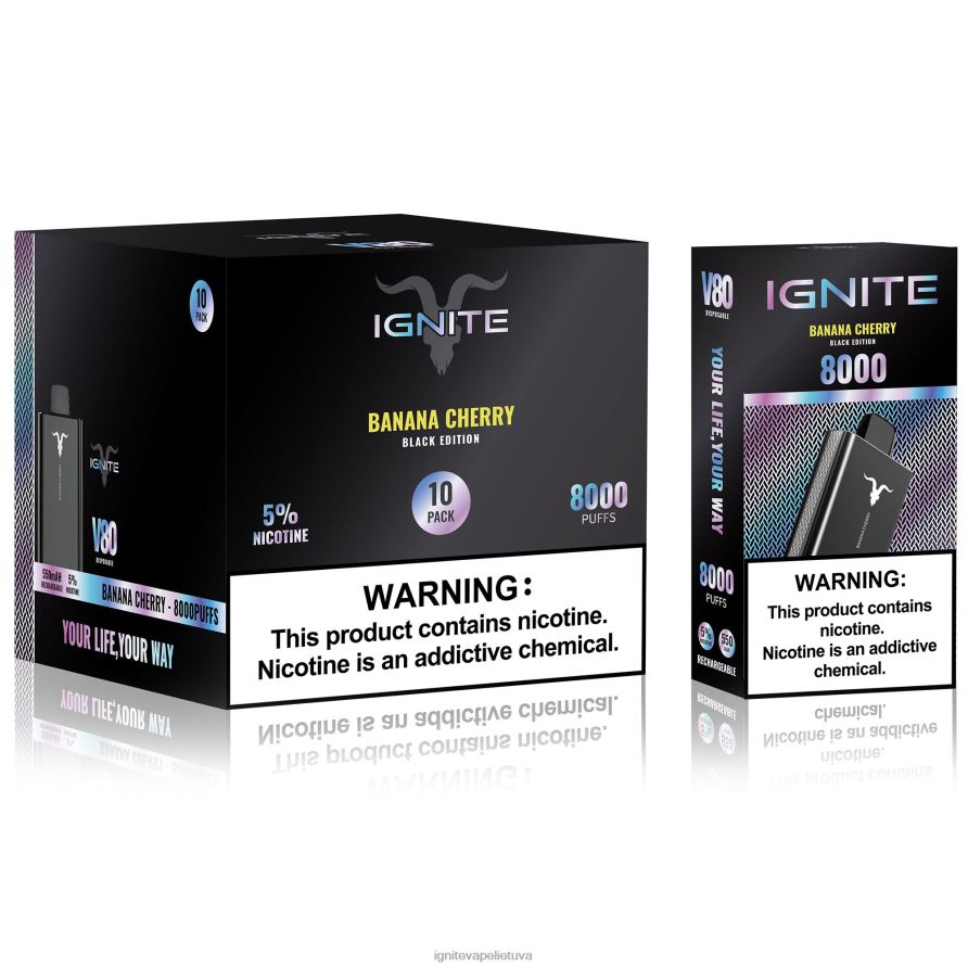 IGNITE V80 Vape rašiklis 10 vnt P2DT665 IGNITE vape sales arbūzų ledas