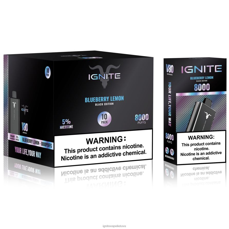 IGNITE V80 Vape rašiklis 10 vnt P2DT665 IGNITE vape sales arbūzų ledas