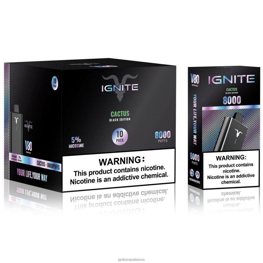 IGNITE V80 Vape rašiklis 10 vnt P2DT665 IGNITE vape sales arbūzų ledas
