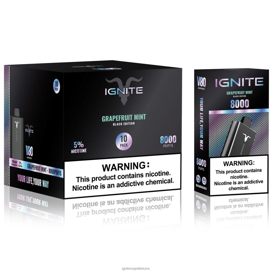 IGNITE V80 Vape rašiklis 10 vnt P2DT665 IGNITE vape sales arbūzų ledas
