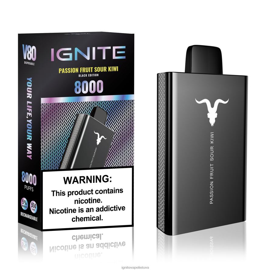IGNITE V80 vape rašiklis P2DT647 IGNITE vape reviews ledinė mėta
